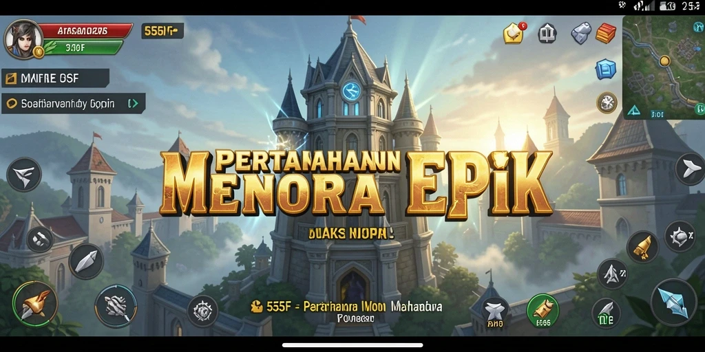Screenshot gameplay Tower Defense 555F yang intens dan strategis.