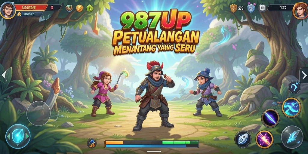 Screenshot gameplay 987UP menampilkan misi petualangan mendebarkan.