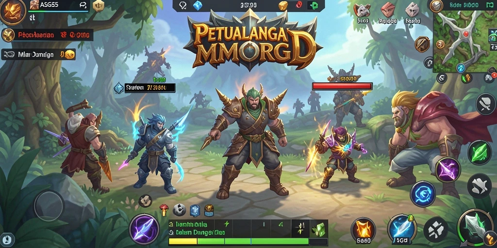 Tampilan gameplay ASG55 menunjukkan pertarungan epik antara pemain di dunia MMORPG.