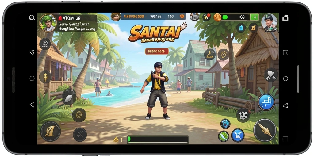 Tampilan gameplay menarik dari ATOM138 dengan warna cerah dan desain level yang menyenangkan.
