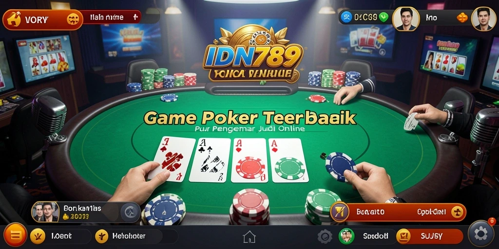 Tampilan gameplay Poker yang menarik di aplikasi IDN789.