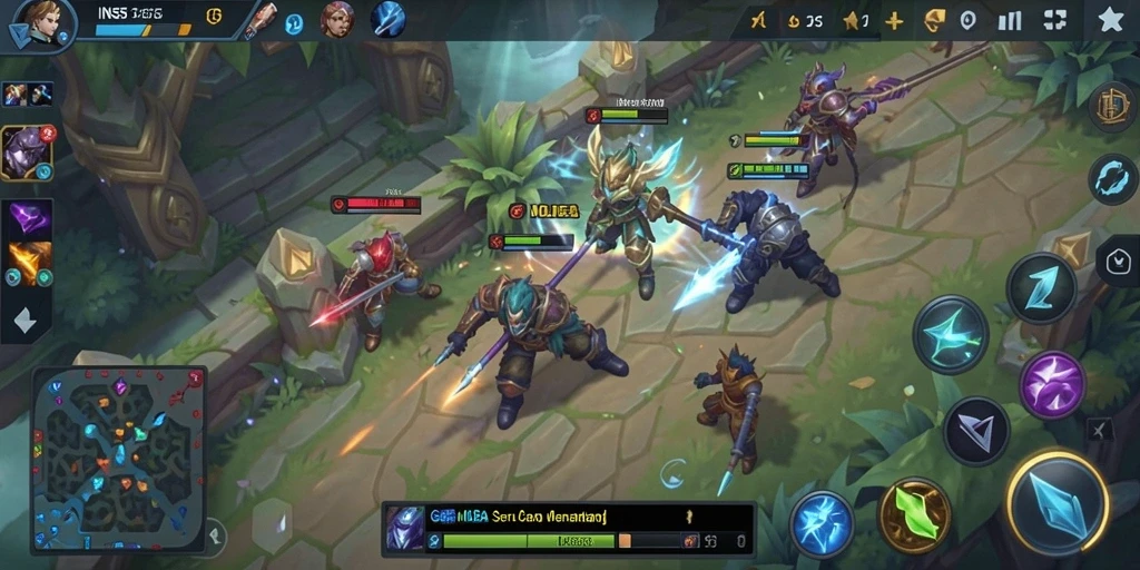 Tangkapan layar gameplay seru dari INS55 yang menampilkan pertarungan tim.