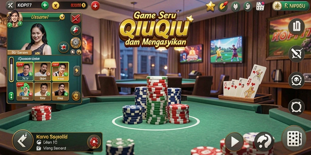 Tampilan gameplay menarik dari KOPI77 dalam aksi QiuQiu.