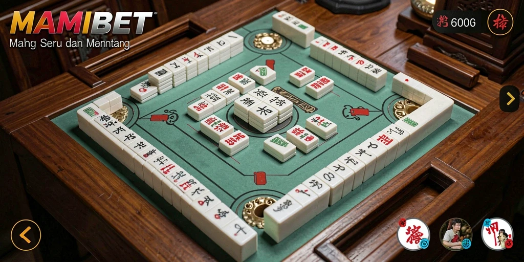 Screenshot MAMIBET menampilkan gameplay Mahjong yang seru dan menantang.