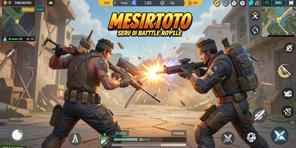 Tampilan gameplay seru dalam pertempuran Battle Royale.