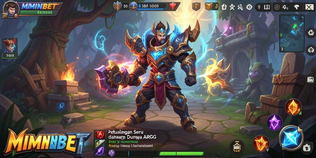 Tampilan gameplay MIMINBET menampilkan aksi pertempuran yang seru.