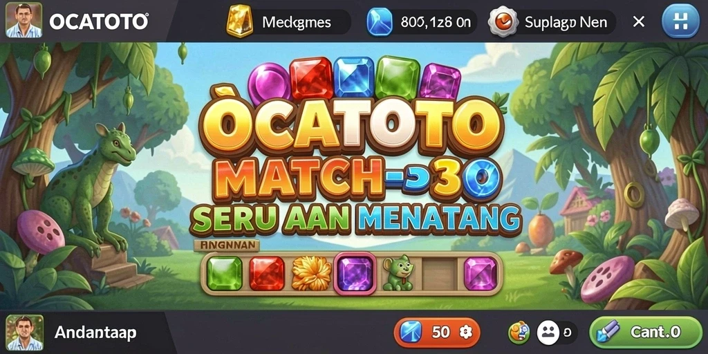 Tampilan gameplay menarik dari OCATOTO saat mencocokkan item Match-3.