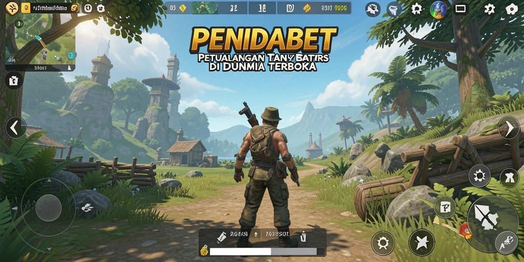 Screenshot utama PENIDABET menampilkan suasana eksplorasi dunia terbuka yang menawan.