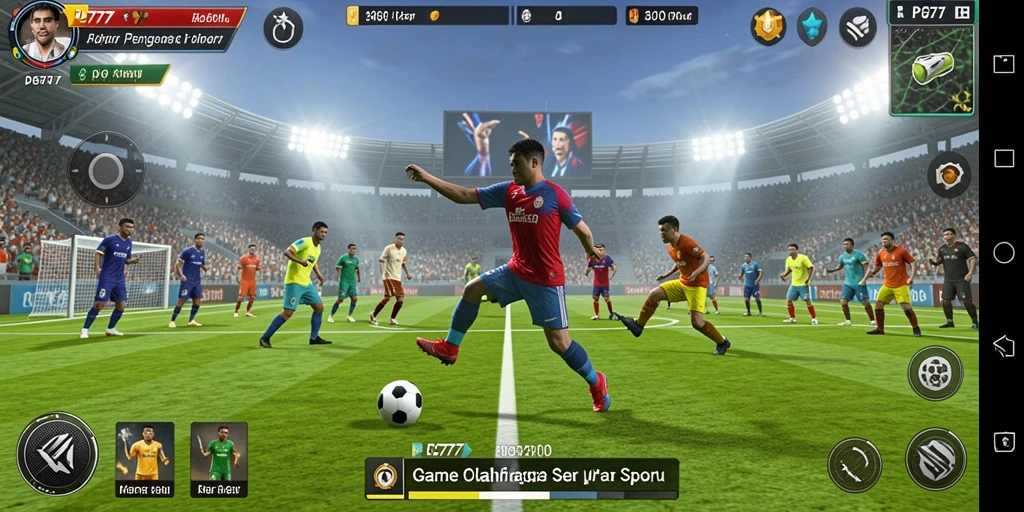 Screenshot PG777 menampilkan aksi gameplay olahraga yang mendebarkan.