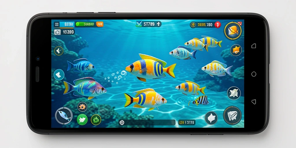 Screenshot utama ST789 menampilkan aksi tembak ikan yang mendebarkan.