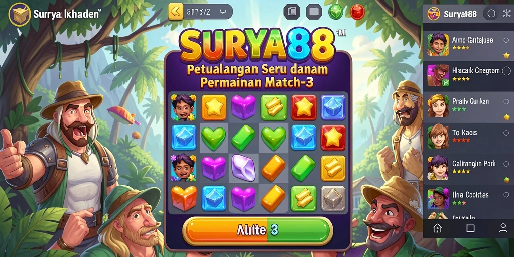 Tampilan seru gameplay dalam <strong>SURYA88</strong> dengan grafis colorful dan efek menarik.