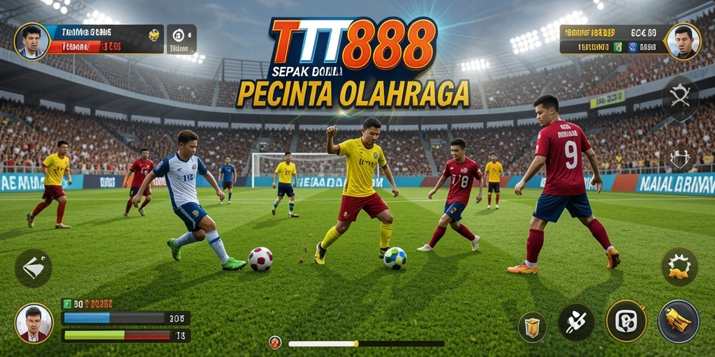 Tampilan gameplay menarik TTT888 dengan aksi seru permainan sepak bola.