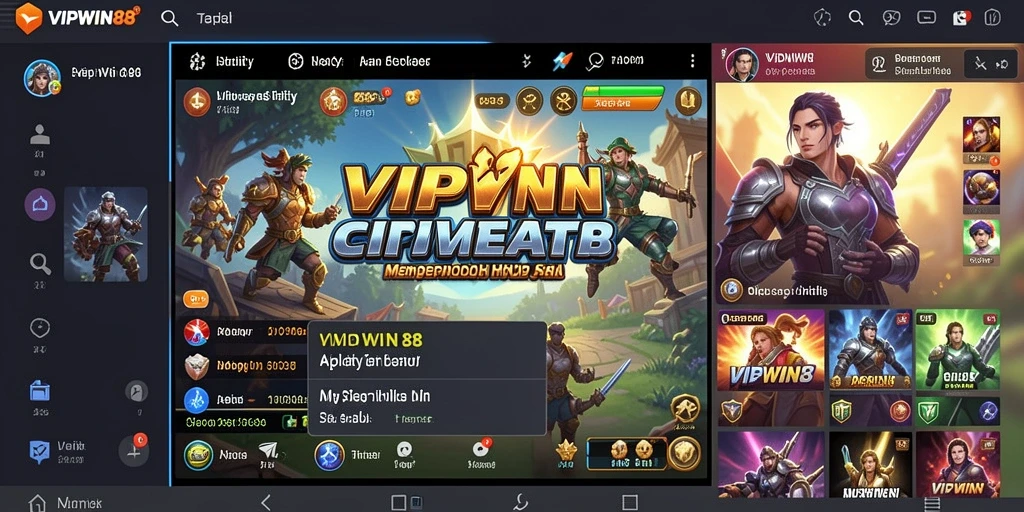 Tampilan antarmuka aplikasi VIPWIN88 yang modern dan fungsional.