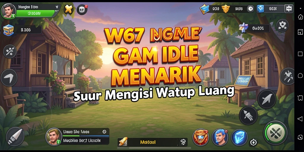 Tampilan gameplay W67 dengan grafis menawan dan mekanik Idle yang menarik.